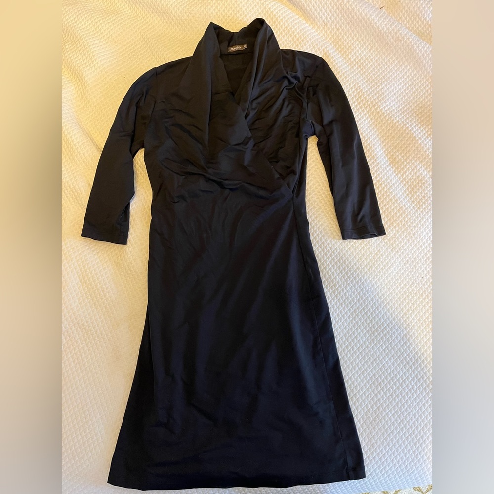 J McLaughlin Black Faux Wrap Dress XS